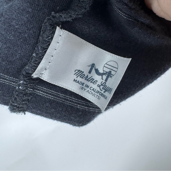 Marine Layer Blue and Silver Short Sleeve Tee with front pocket - Picture 5 of 6